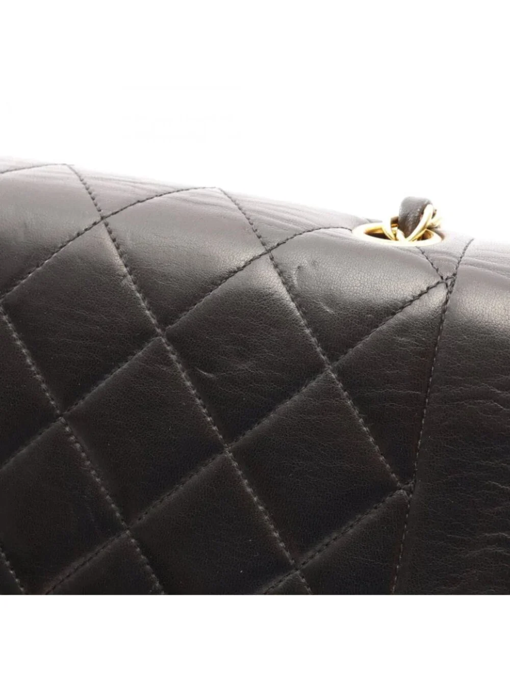 Chanel Shoulder Bag Quilted Diana Flap Black Lambskin Chain